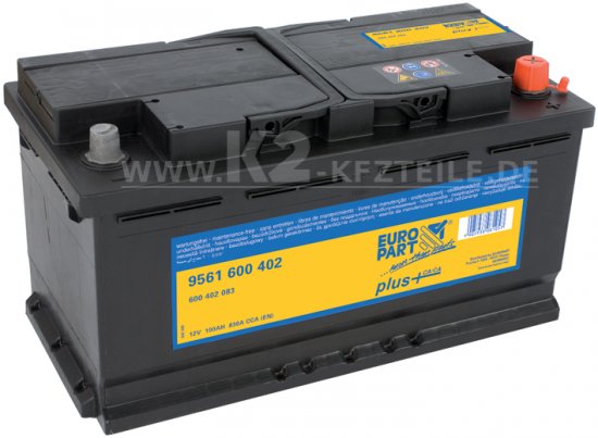 Bild 1 - Starterbatterie EUROPART Plus 12V 100Ah SHD 600 402 083.EP EP 830A CCA(EN)