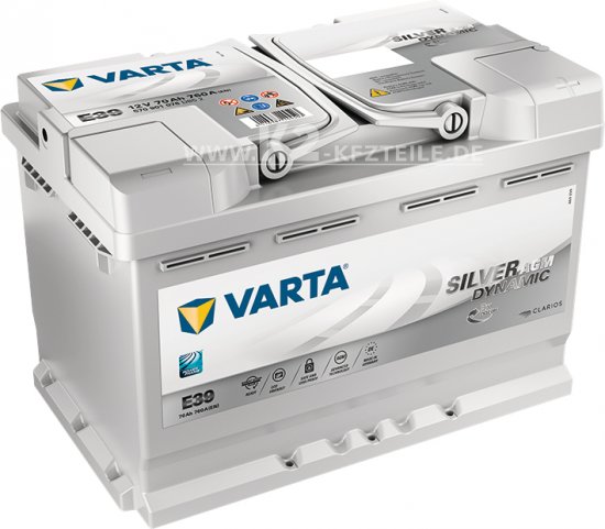 Bild 1 - Starterbatterie VARTA 12V 70Ah AGM 570901076D852 SILVER Dynamic 760A CCA(EN)