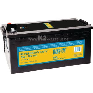 Starter and supply battery EUROPART 12V 225Ah EFB 725 500 115 EP SHD 1150A CCA(EN)